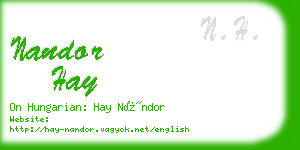 nandor hay business card